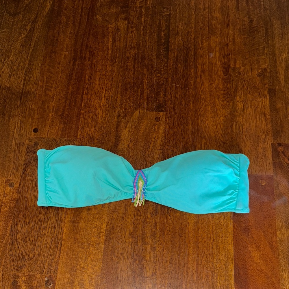 Victoria’s Secret Women's Turquoise/ Sea Foam Bandeau Bikini Top with straps